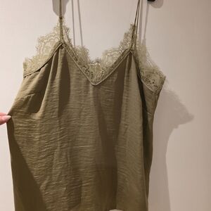 H&M Olive Lace Trim Camisole